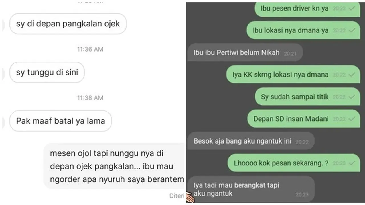 6 Chat Penumpang Batalkan Pesanan Ojek Online Sepihak Ini Bikin Kesal