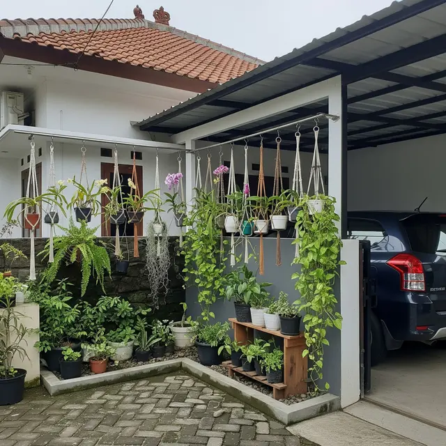9 Ide Model Kebun Mini di Area Carport yang Masih Ada Cahaya, Asri dan Tetap Terang