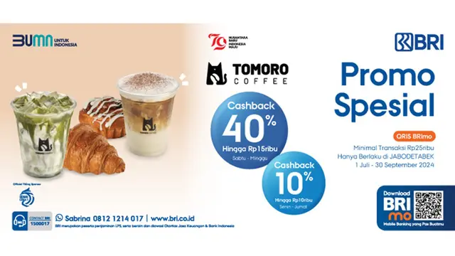 Butuh Kopi Biar Lebih Semangat Jalani Hari? Nikmati Promo Spesial Tomoro Coffee Pakai QRIS BRImo!