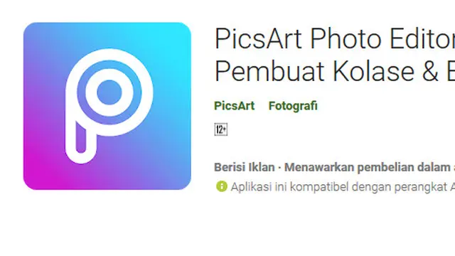 Ilustrasi Picsart (Sumber: googleplay.com)