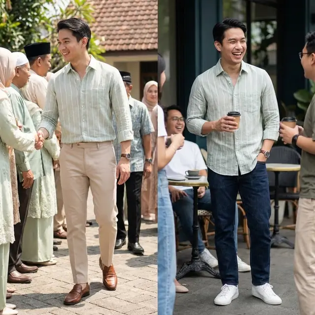 Kemeja Lengan Panjang dan Celana Jeans