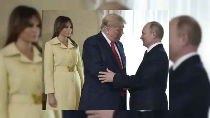 Melania Trump bertemu dengan Vladimir Putin di Finlandia. (AP)