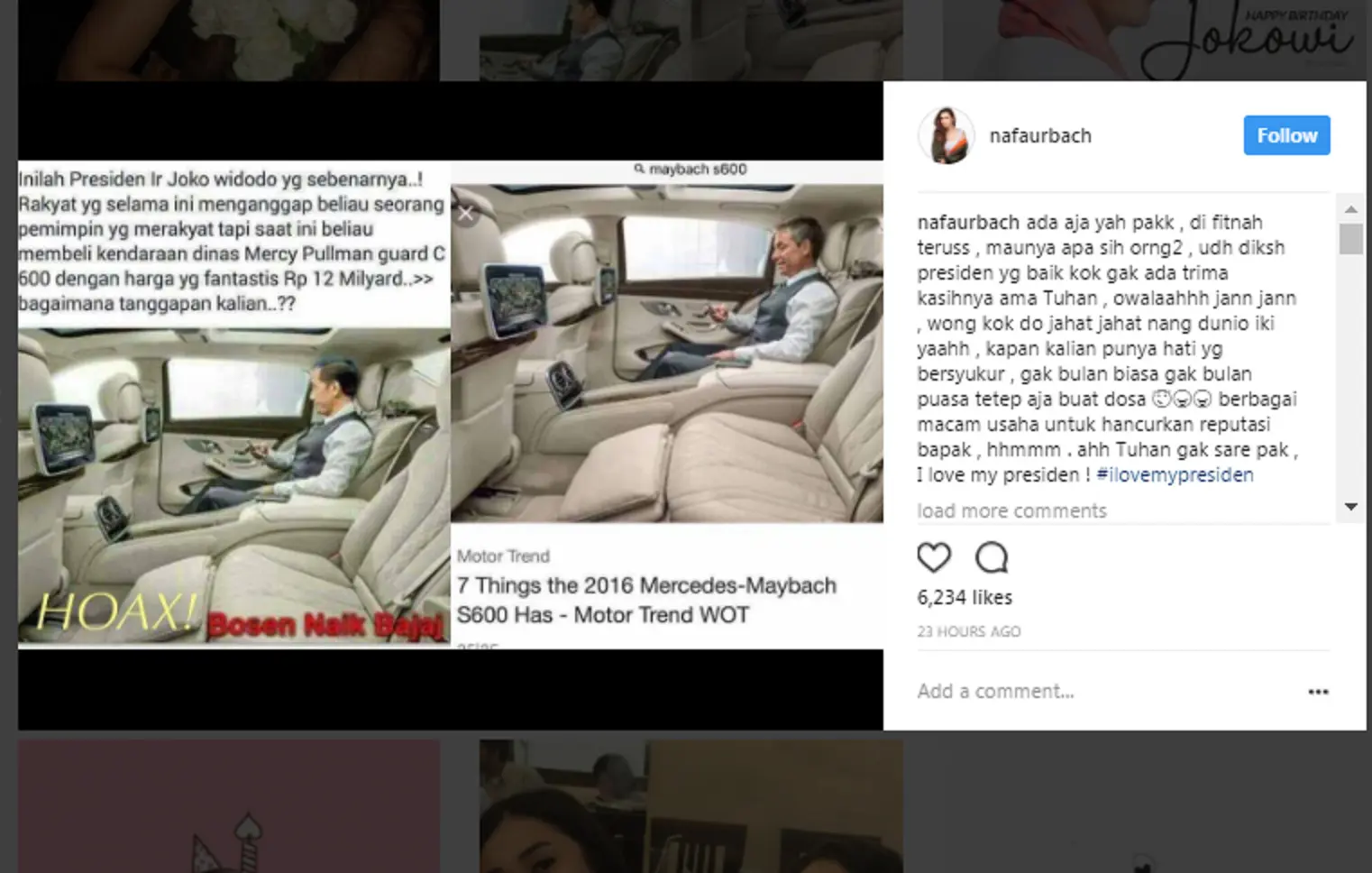 Nafa Urbach memberikan tanggapan tentang fitnah Presiden Jokowi. (Instagram/nafaurbach)