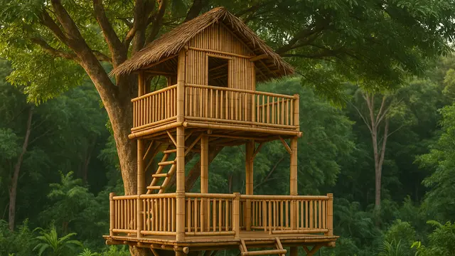 7 Model Rumah Pohon Sederhana dari Bambu, Ramah Lingkungan dan Estetik