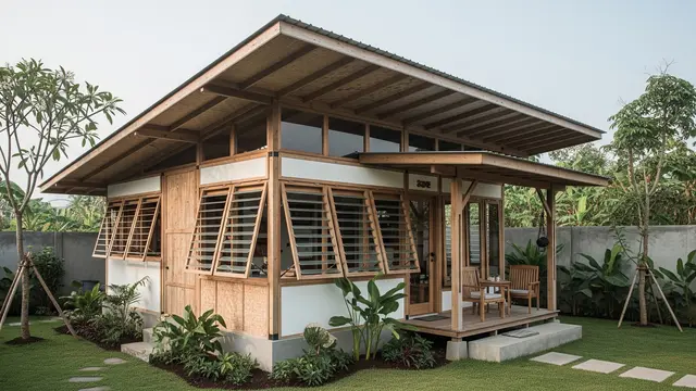 Desain Rumah Hemat Listrik dengan Banyak Ventilasi/Gemini AI
