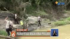 Petugas gabungan cari satu korban penculikan sekeluarga di Deli Serdang, Sumatra Utara.