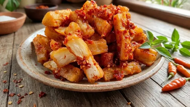 Resep ubi goreng bumbu balado
