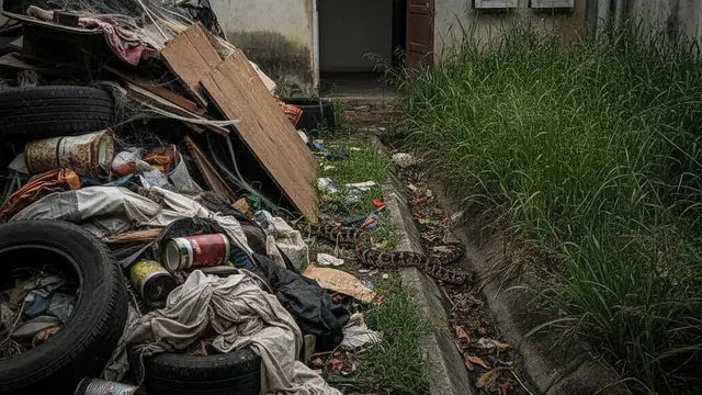Ular kecil masuk rumah (Foto: Gemini AI)