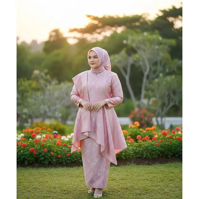 Model Brokat Gamis untuk Orang Gemuk. Foto: Gemini