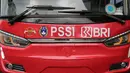 Sebuah bus baru jenis Merceds-Benz yang digunakan untuk kepentingan Timnas Indonesia diperkenalkan jelang laga FIFA Matchday melawan Timnas Argentina di Stadion Utama Gelora Bung Karno, Jakarta, Minggu (18/6/2023). (Bola.com/Bagaskara Lazuardi)
