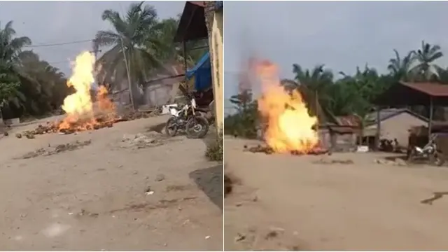 Viral Video 500 Tabung Gas 3 Kg Terbakar di Dalam Truk, Bikin Warga Panik Menjauh