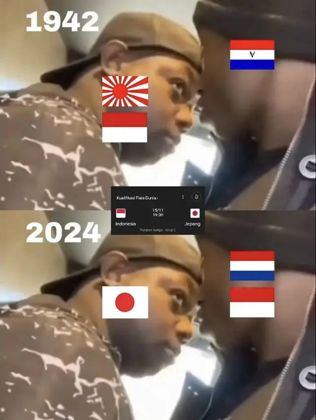 Potret 6 meme kocak jelang Indonesia vs Jepang, nostalgia zaman penjajahan