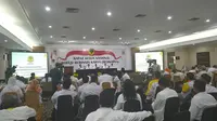 Partai Berkarya kubu Muchdi PR menggelar Rakernas di Surabaya. (Liputan6.com/Dian Kurniawan)