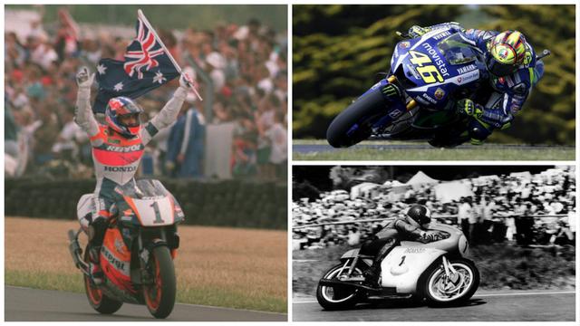 Mick Doohan, Valentino Rossi, dan Giancomo Agostini