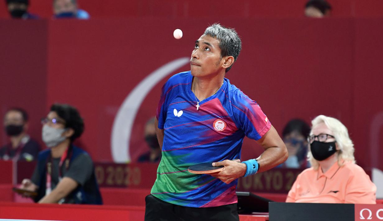 Indonesia kembali menambah pundi-pundi medali di Paralimpiade Tokyo 2020. Kali ini, David Jacobs menyumbang medali perunggu dari para-tenis meja kelas 10 perorangan putra, Sabtu (28/8/2021). (Foto: Dok NPC Indonesia)