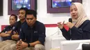 Direktur Pemasaran dan Pengelolaan Properti PT Adhi Persada Properti Wahyuni saat konfrensi pers pada acara Indonesia Property Expo 2018 di Jakarta, Jumat (28/9). APP menargetkan penjualan sebesar Rp 150 M. (Liputan6.com/Fery Pradolo)