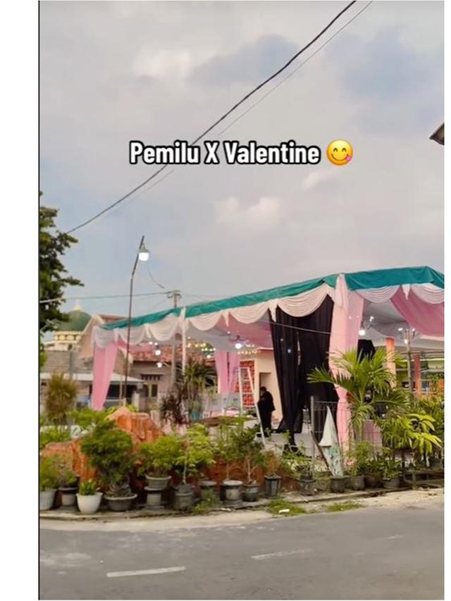 6 Potret TPS Bertema Valentine di Pemilu 2024, Penuh Warna Pink dan Hiasan Hati