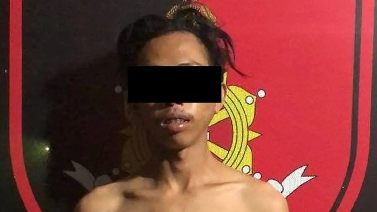 Begal sadis, inisial MA ditangkap dalam kondisi tidur mendengkur (Humas Polrestabes Makassar/ Eka Hakim)