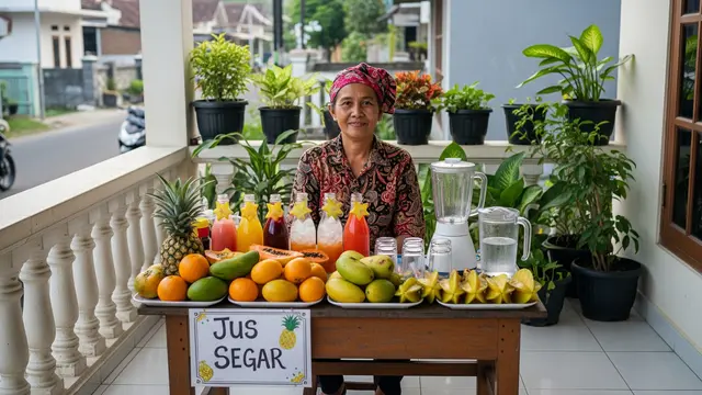Berjualan Jus di teras