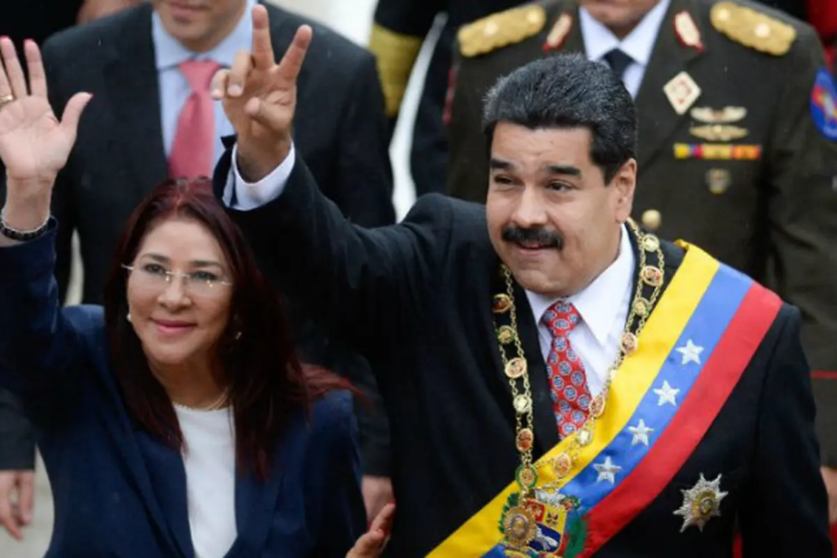Presiden Venezuela Nicolas Maduro dan istrinya Cilia Flores