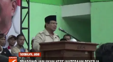 Dalam pidatonya, Prabowo berjanji akan berbuat adil kepada semua pihak dan tidak akan tebang pilih dalam penegakan hukum.