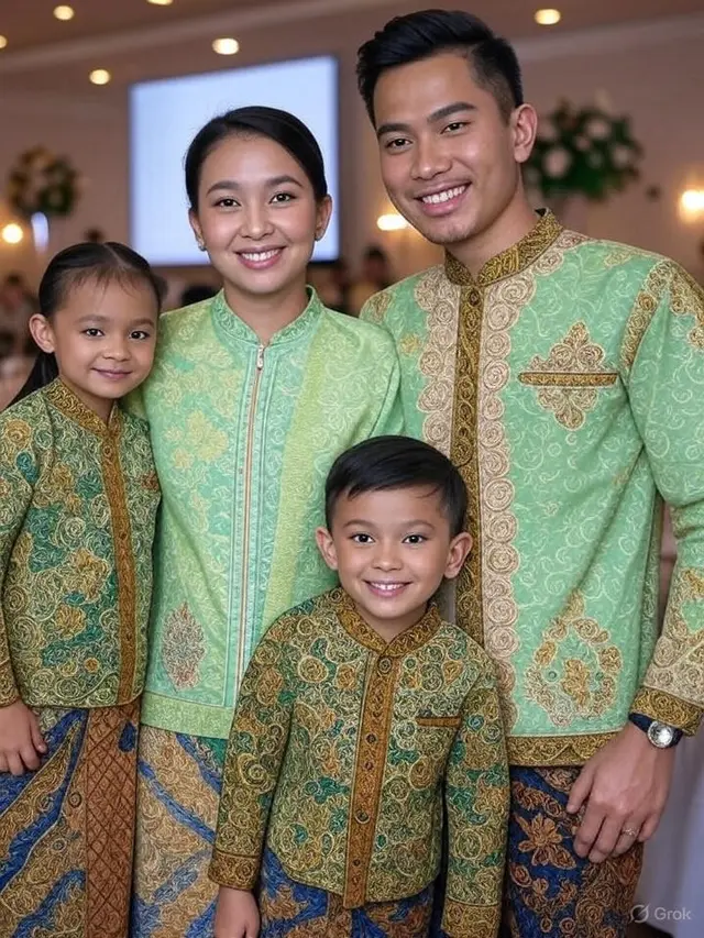 Model Sarimbit Batik Couple Modern untuk Keluarga Muda. Gemini
