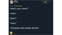 Salah mengeja nama (Sumber: Twitter/hanfaira_)