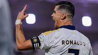 Cristiano Ronaldo dalam pertandingan Al-Shabab vs Al-Nassr di Liga Pro Saudi di King Fahd Stadium, Taif, Jumat dini hari WIB. Al Nassr menang 4-2. (Dok. X @AlNassrFC)