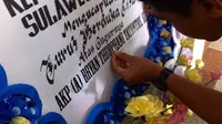 AKP Anumerta Bryan Theophani Tatontos yang tewas dalam baku tembak dengan sipil bersenjata pimpinan Santoso di Poso, Sulawesi Tengah. (Liputan6.com/Dio Pratama)