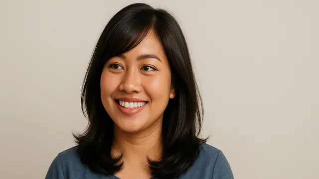 Model Potongan Rambut Long Bob untuk Wajah Bulat/via AI