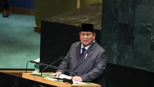 Presiden RI Prabowo Subianto menghadiri Konferensi Internasional Tingkat Tinggi di Gedung Majelis Umum Perserikatan Bangsa-Bangsa (PBB).