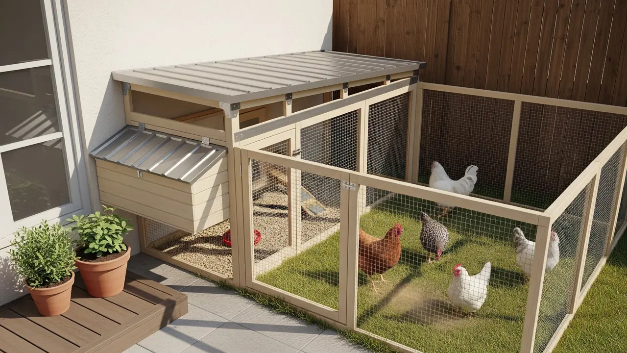 Model Kandang Ayam Umbaran Minimalis untuk Halaman Sempit