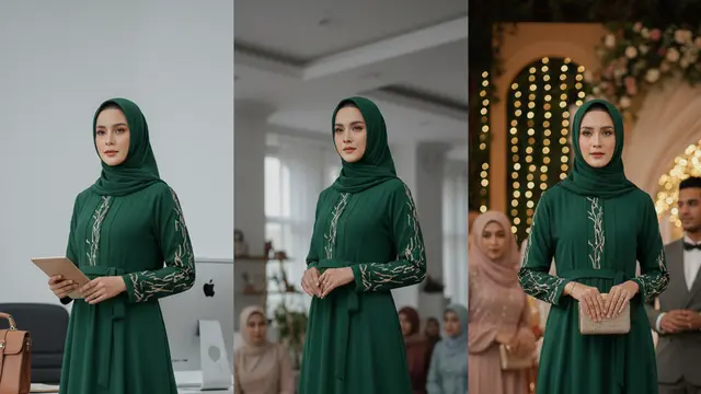 Gamis A-Line Bordir Premium Multifungsi
