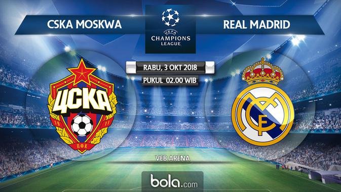 Liga Champions 2018/2019 CSKA Moscow vs Real Madrid (Bola.com/Adreanus Titus)