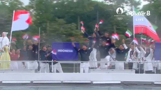 6 Potret Tim Indonesia di Opening Olimpiade Paris 2024, Semangat Kibar Merah Putih