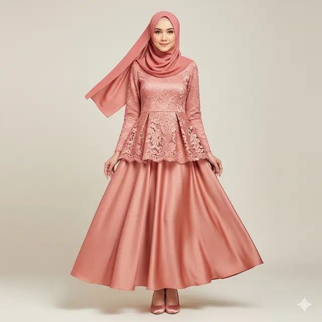 Model Gamis Syari Brokat Kombinasi Satin Pilihan Terbaik. Gemini
