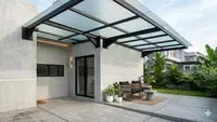 7 Inspirasi Kanopi Teras Rumah dengan Rangka Hitam Doff ala Rumah Urban: Tampilan Modern & Elegan