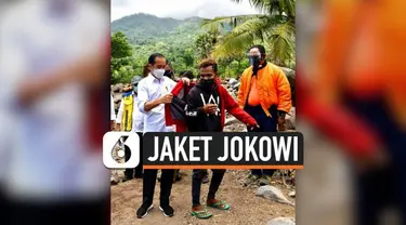 Presiden Jokowi mengunjungi lokasi bencana banjir bandang di NTT. Dalam kunjungannya, ia memberikan jaket yang sedang ia pakai kepada seorang pemuda korban banjir.