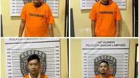 4 pelaku sindikat pencurian mobil dengan modus digadaikan diringkus Satreskrim Polresta Bandar Lampung. Foto : (Istimewa).