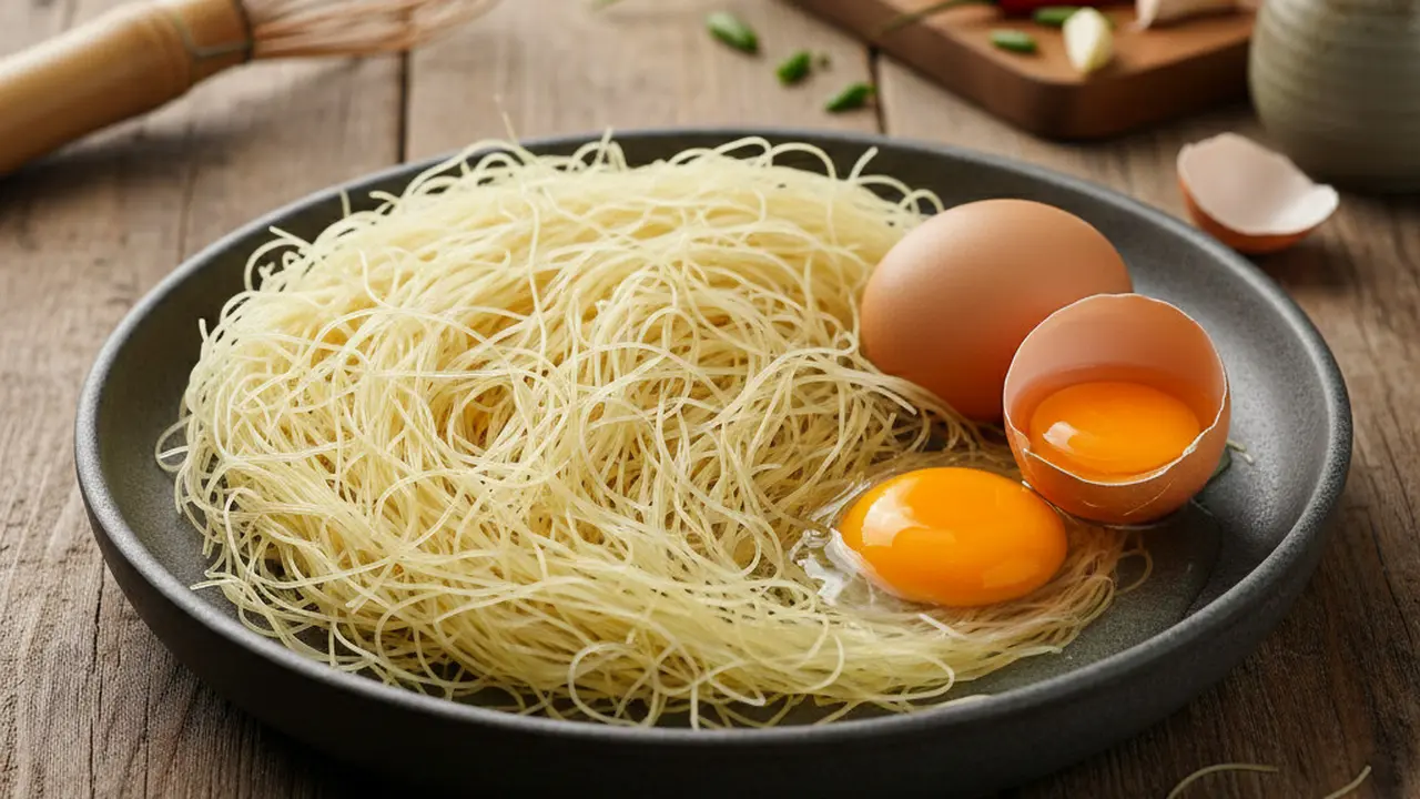 Resep Menu Sahur Modal Bihun dan Telur. AI
