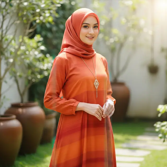 Warna Gamis yang Tidak Mudah Kusam Setelah Dicuci (Image by Gemini AI)