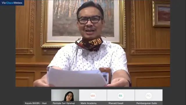 Kepala BKKBN dalam peluncuran situs Siap Nikah secara daring pada Senin (4/5/2020) (Dok: Humas BKKBN)