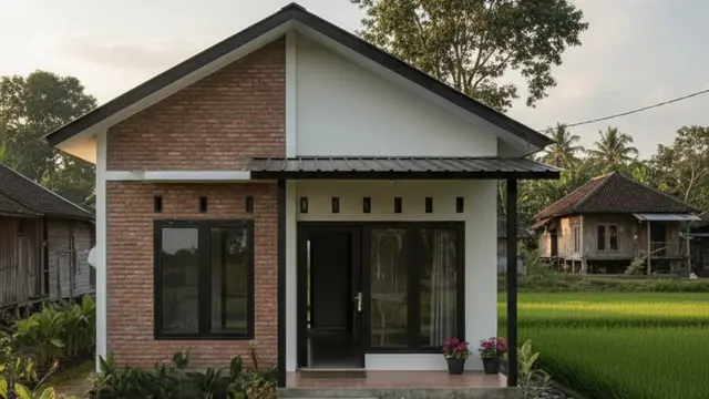 Ilustrasi Rumah Sederhana Modern di Kampung (Sumber: Gemini AI)