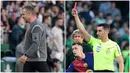 Barcelona gagal meraih kemenangan atas Real Betis setelah kemenangan di depan mata buyar. Hasil minor ini kian terasa pahit lantaran sang pelatih Hansi Flick mendapat kartu merah dari wasit. (AFP/Cristina Quicler)