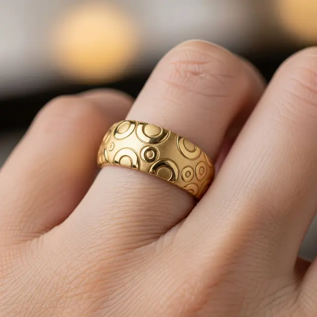 Cincin Emas 10 Gram Kombinasi Matte & Glossy Mewah