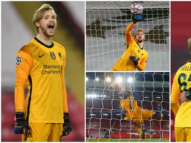 Kiper Liverpool, Caoimhin Kelleher, menepis bola saat melawan Ajax Amsterdam di Stadion Anfield, Rabu (2/12/2020). Kiper ketiga The Reds itu tampil memukau dan membawa Liverpool menang atas Ajax. (Peter Byrne/Pool via AP)