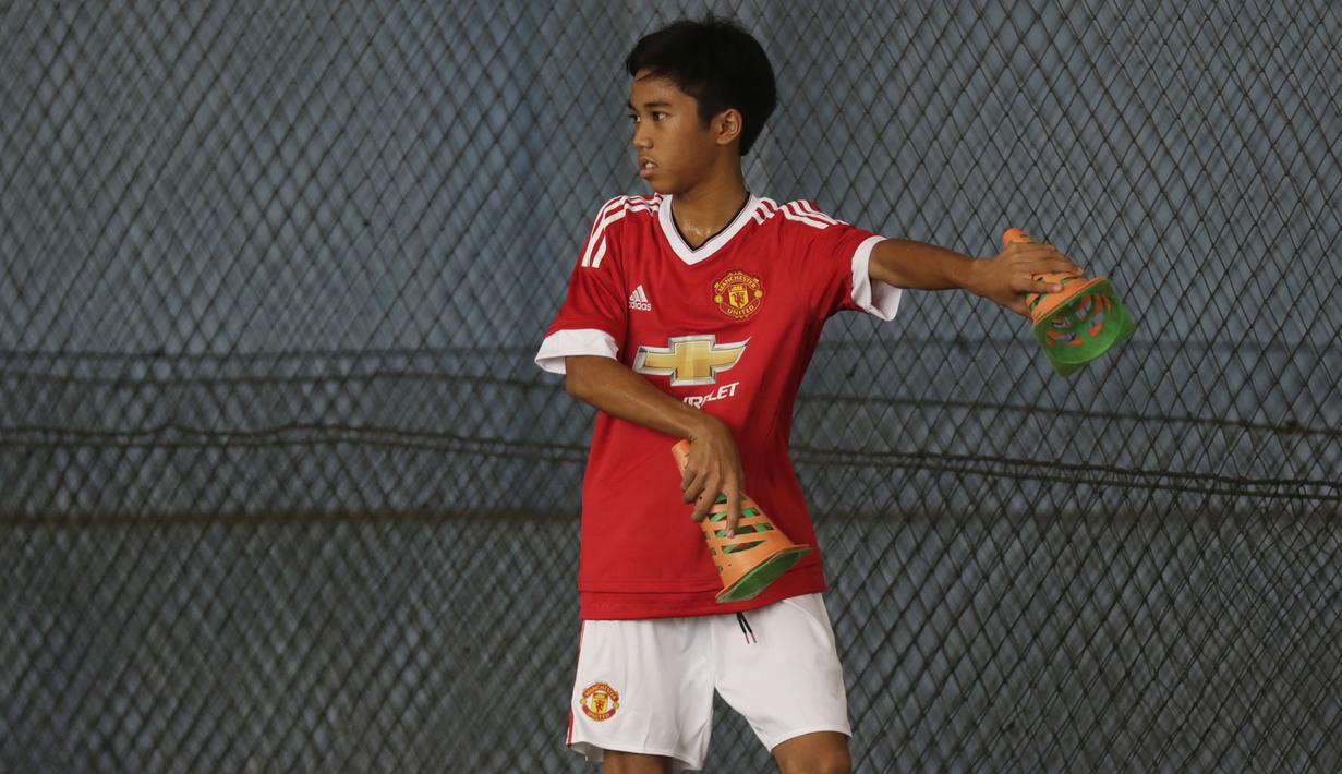 Ibrahim Zikri berambisi menarik perhatian dari para pemandu bakat di MU. (Bola.com/Vitalis Yogi Trisna)