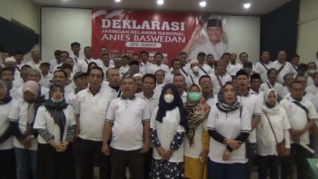 Relawan Anis Baswedan deklarasi dukungan terhadap Gubernur DKI  Jakarta  untuk maju sebagai presiden RI pada Pilpres 2024. (Istimewa)