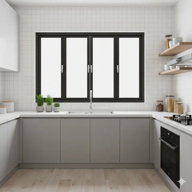 Model Jendela Dapur Aluminium Rumah Minimalis (Foto: Gemini AI)