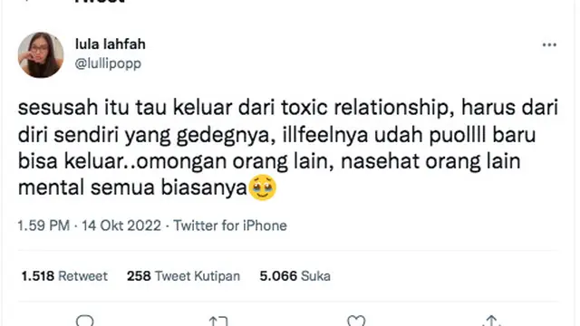 Lula Lahfah Juga Ungkap Pernah Jalani Toxic Relationship: Sesusah Itu Keluar dari Hubungan